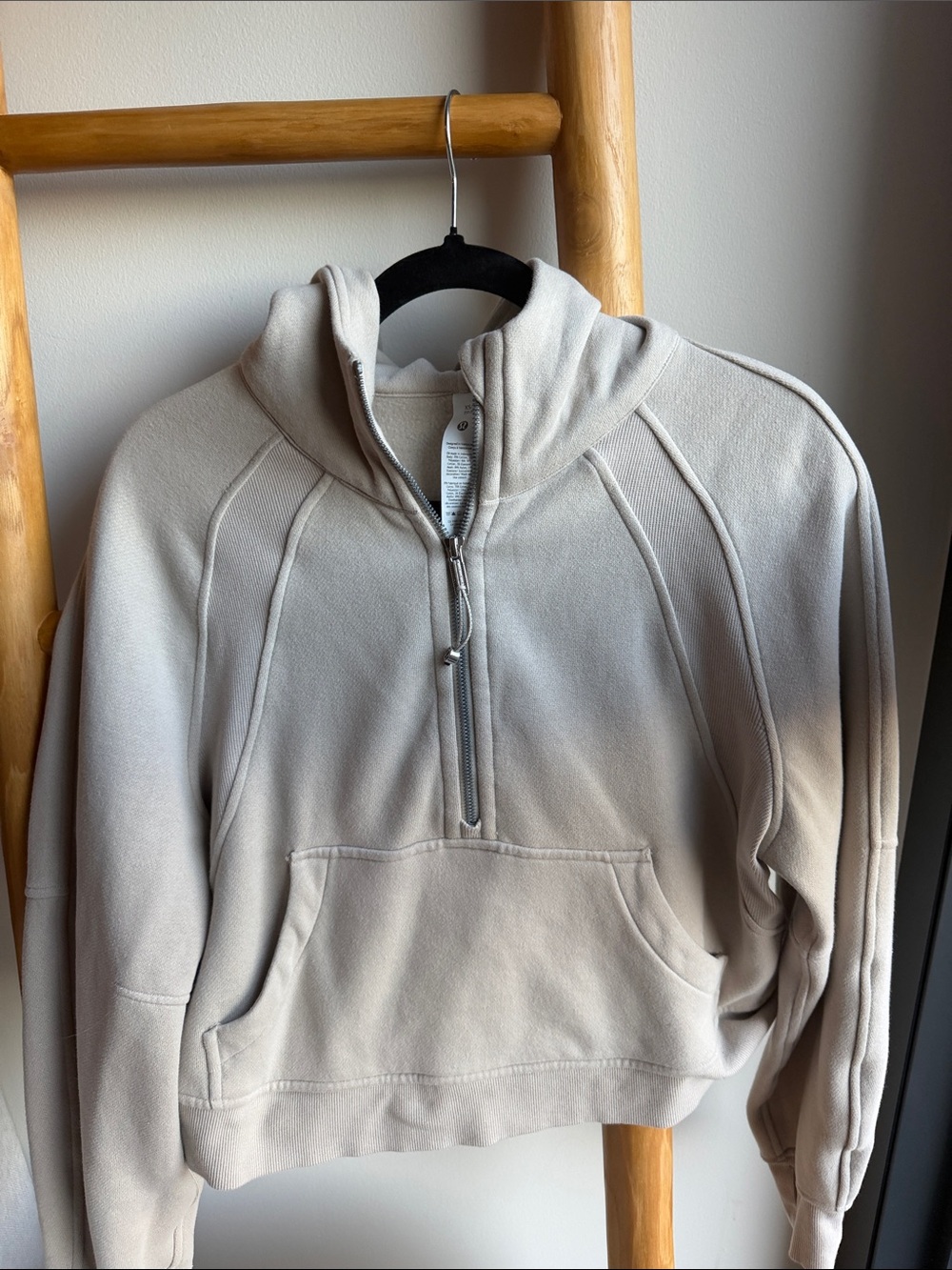 lululemon athletica Half-Zip Scoop Neck Pullover in Light Beige